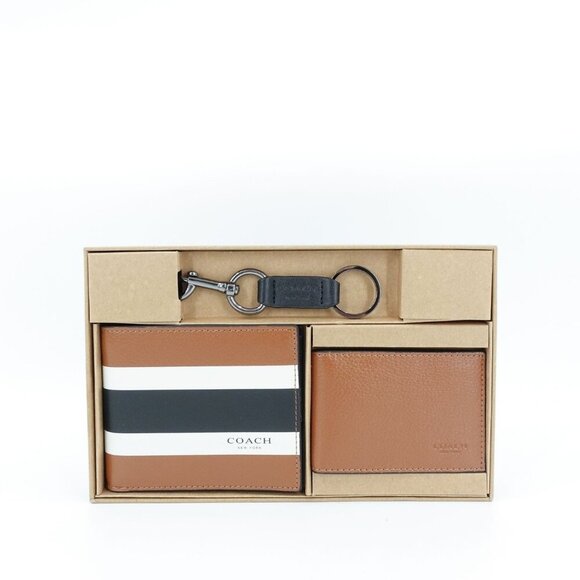 Coach Boxed 3 In 1 Wallet Gift Set Brown Black White OS - Picture 1 of 14